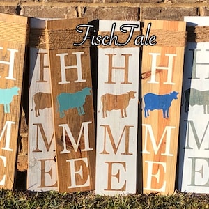 Cow Home Sign - Welcome - Cow sign - Home sign with Cow- Wooden home sign - Country wooden sign - Rustic sign - Farm Sign - Farm