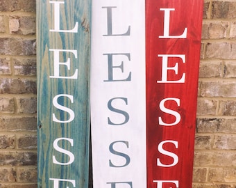 Large Blessed Sign - Porch Welcome - Wood Porch Sign - Blessed - Country Porch Sign - Hand Painted Welcome Wood Sign