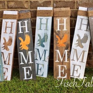 Home sign with Eagle - Wooden home sign