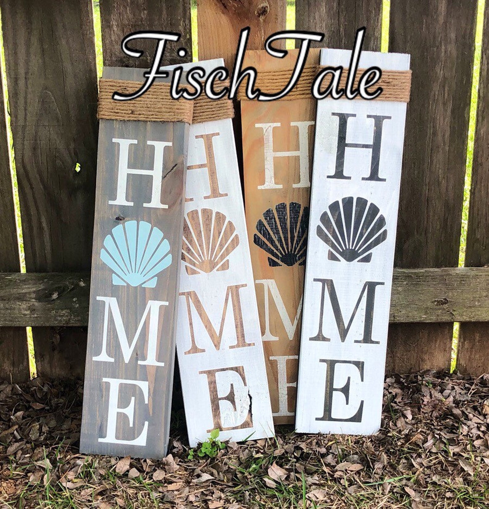 Seashell Home Welcome Clam Shell sign Home sign with | Etsy