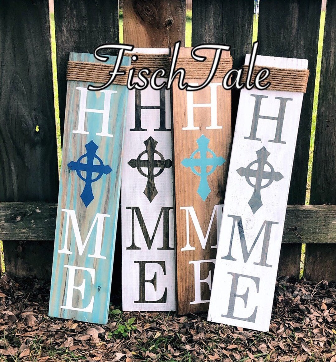 Rustic Wooden Cross Home Sign – Christian Welcome Decor - Etsy