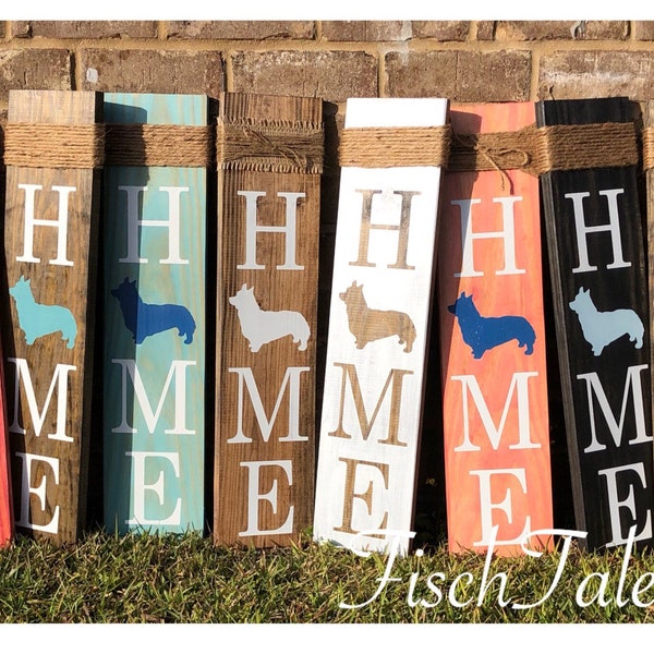 Corgi Home Sign - Rustic Wood Dog Lover Decor
