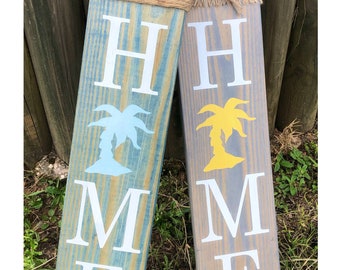 Island Custom Home Sign - Palm Tree Beach House Sign - Personalized Home Decor - Welcome House Sign - Custom Home Decor -Palm Tree Home Sign