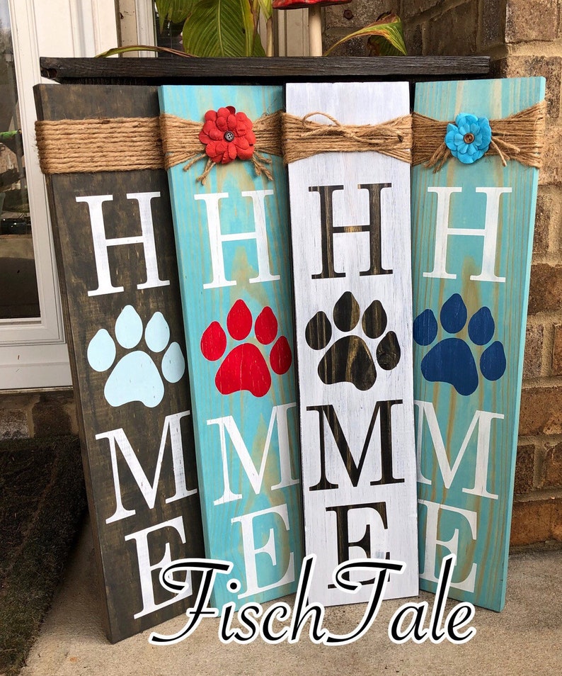 Paw Print Home Sign Rustic Paw Sign Paw Print sign Home | Etsy