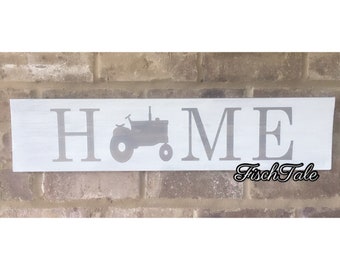 Horizontal tractor Sign - Home Sign - Rustic farmer sign - country Home Sign - Any symbol horizontal home sign - farm - rustic Decor Sign