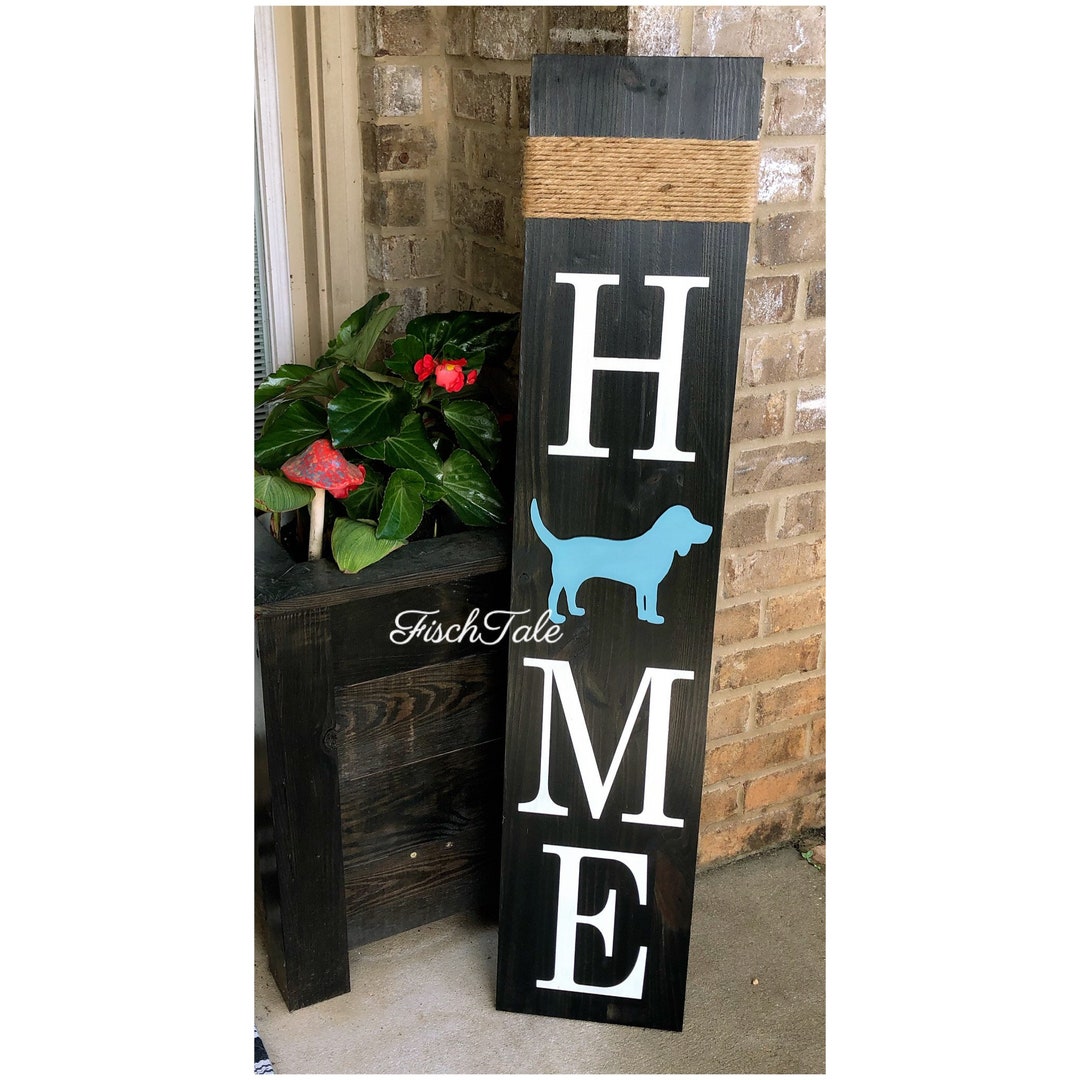 Large Home Sign With Beagle - Hound Dog Welcome - Wood Sign - Any Dog ...