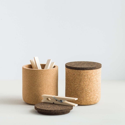 Emke Cork Vessel - Ash Cork Lid - Desk Tidy - Storage Pot