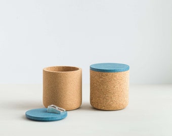 Emke Cork Vessel - COBALT Cork Lid - Desk Tidy - Storage Pot