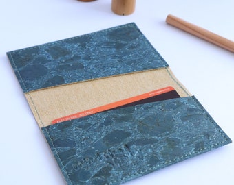 Vegan Cork Leather Slim Cardholder Sapphire