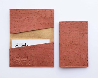 Cork Vegan Leather Cardholder - Watermelon