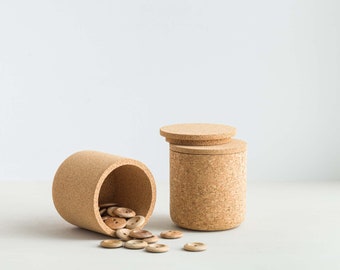 Emke Cork Vessel - Fine Grain Lid - Desk Tidy - Storage Pot