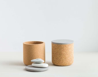 Emke Cork Vessel - CLOUD Cork Lid - Desk Tidy - Storage Pot