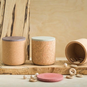 Emke Cork Vessel FOSSIL Cork Lid Desk Tidy Storage Pot image 3