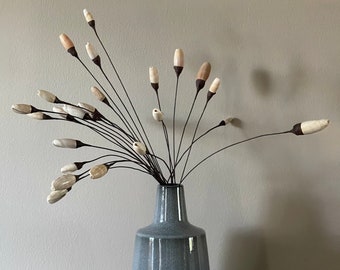 Handmade Olive Seashell Flowers: Beach House Decor