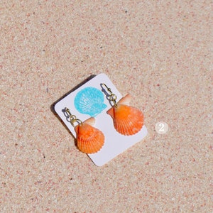 Sanibel Shell Earrings in Orange Coral Sanibel Shell Earrings in Orange Coral