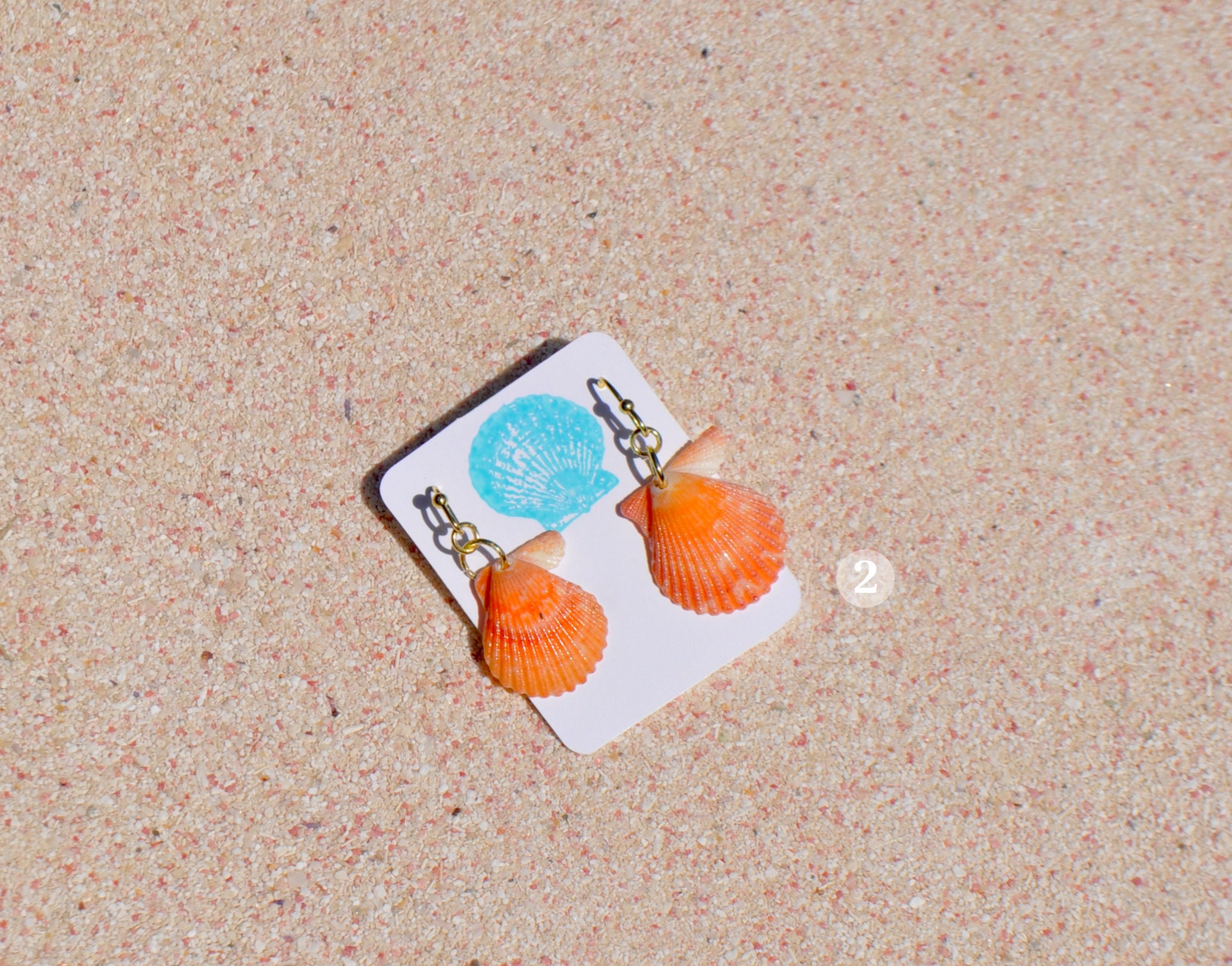 Sanibel Shell Earrings in Orange Coral Sanibel Shell Earrings in Orange Coral