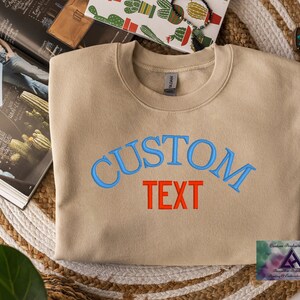 Custom Embroidered Varsity Crewneck - Embroidery Crewneck- Custom Embroidery - Personalized Sweatshirt - Embroidered Sweatshirt, mom gift