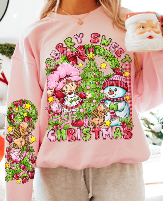 Cute Christmas Sweatshirts Strawberry Shortcake Graphic Tee
