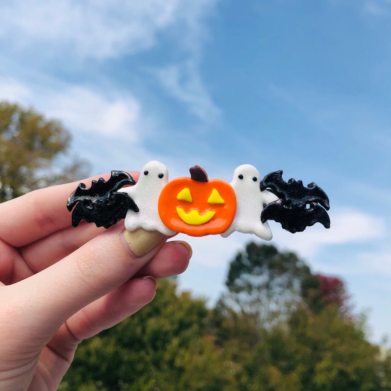 Spooky Shimmering Halloween Hair Barrette Halloween Hair Clip