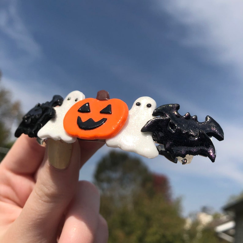 Spooky Shimmering Halloween Hair Barrette Halloween Hair Clip