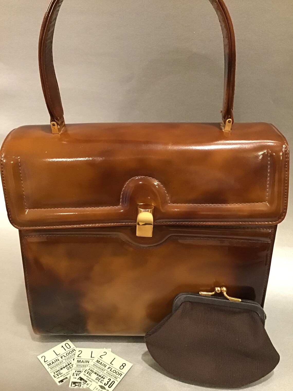Vintage SAKS FIFTH AVENUE Handbag Satchel Faux Patten Leather | Etsy