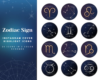 Astrology Instagram Highlight Covers, Celestial Instagram Stories, Zodiac Icons