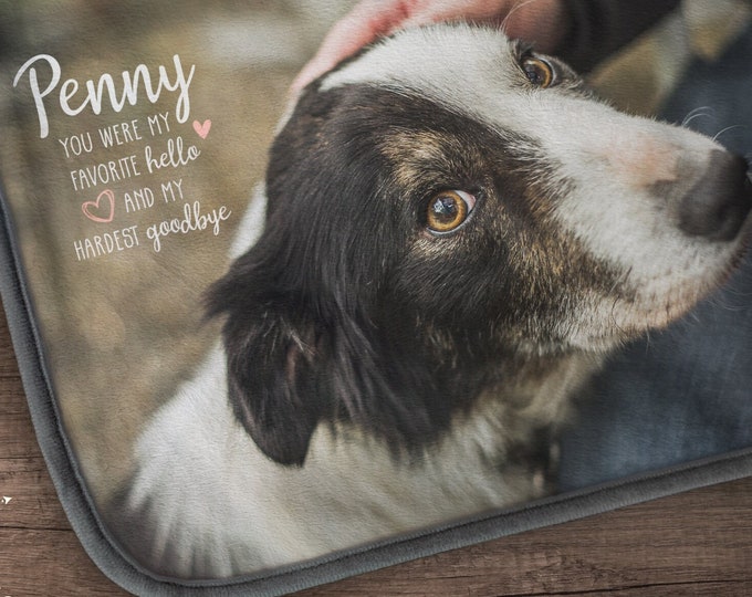 Custom Pet Blanket - Personalized Dog Blanket - Pet Loss Gift - Pet Photo Blanket