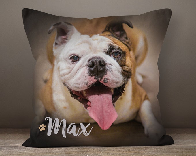 Dog Memorial Pillow, Pet Loss Gift, Dog Sympathy Gift, Pet Photo Pillow