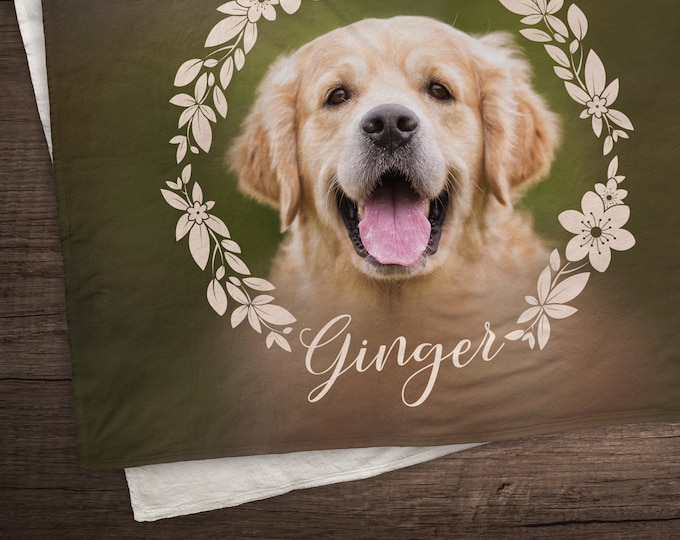 Personalized Photo Blanket - Custom Pet Blanket  Dog Memorial Gift - Pet Loss Gift Idea - Mother's Day Gift