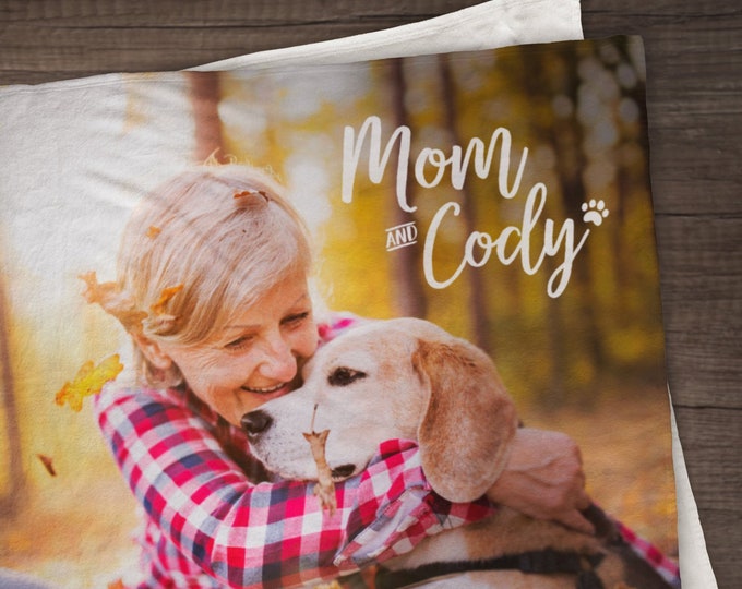 Mother's Day Gift, Personalized Dog Blanket, Mom Photo Gift, Custom Photo Blanket, Dog Memorial Gift