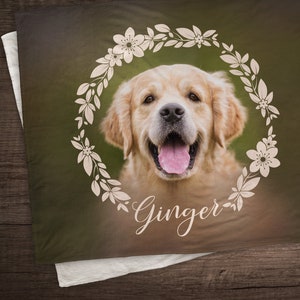 Personalized Photo Blanket - Custom Pet Blanket  Dog Memorial Gift - Pet Loss Gift Idea - Mother's Day Gift