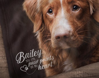 Custom Photo Blanket - Pet Loss Gifts - Pet Photo Blanket - Dog Memorial - Pet Memorial Gift - Personalized Blanket