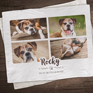 Custom Photo Blanket - Photo Collage Blanket - Dog Memorial Gift - Pet Remembrance - Pet Loss - Mother&#39;s Day - Father&#39;s Day Gift Idea