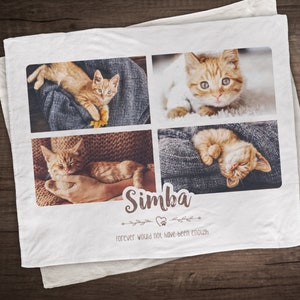 Personalize Pet Blanket, Custom Blanket, Pet Loss Gift, Cat Memorial