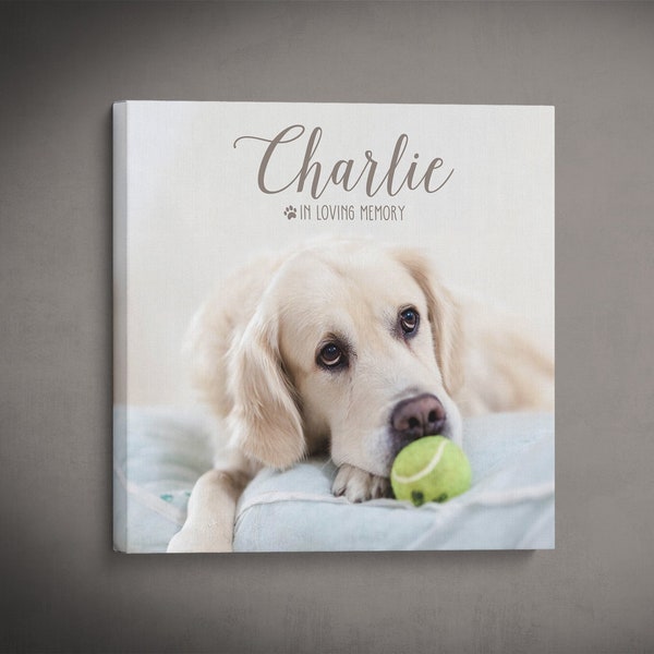 Custom Pet Photo Print - Dog Memorial Gift - Pet Loss Gift - Canvas Wrapped Print - Mother's Day Gift Idea - Personalized Pet Print