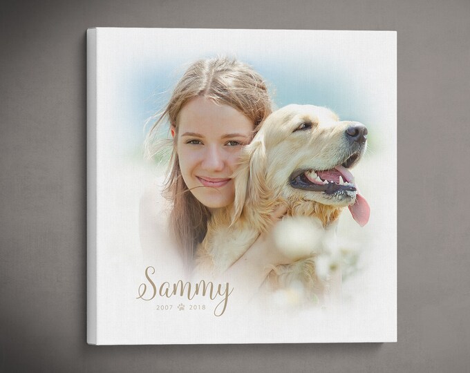 Loss of Dog Memorial Print, Pet Memorial Gift, Pet Loss Gift, Personalized Pet Photo