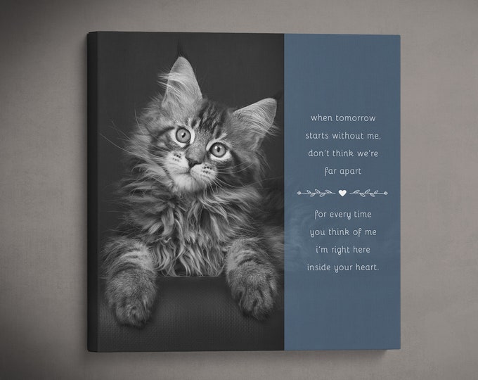 Canvas Pet Print - Pet Memorial Gift - Cat Loss Gift - Pet Keepsake - Canvas Wrap Print - Personalized Print - Pet Photo Gift