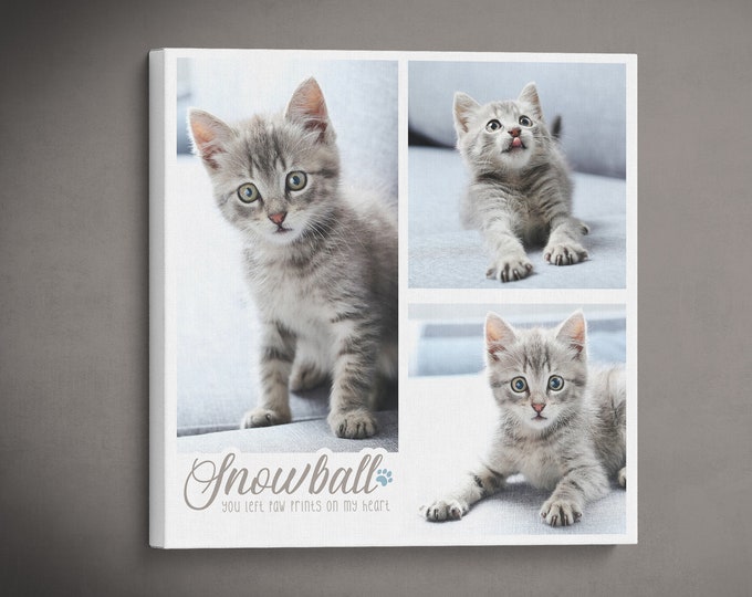 Cat Memorial Photo Collage, Pet Memorial Gift, Cat Mom, Pet Keepsake, Pet Loss Gifts