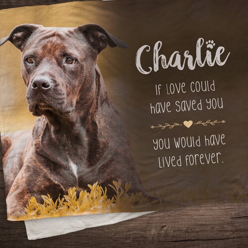 Custom Photo Blanket Pet Loss Gifts Dog Remembrance Loss of Etsy