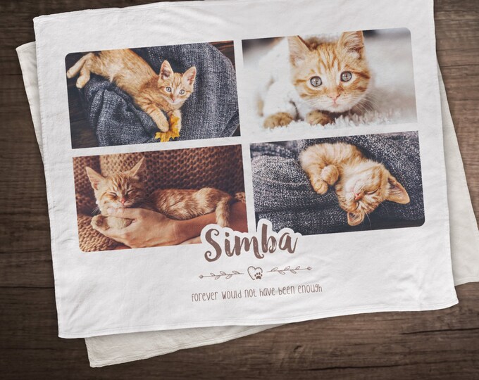 Personalize Pet Blanket, Custom Blanket, Pet Loss Gift, Cat Memorial