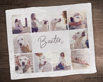 Personalized Dog Blanket - Photo Collage Blanket - Pet Memorial Gift - Dog Memorial Gift - Pet Remembrance Gift