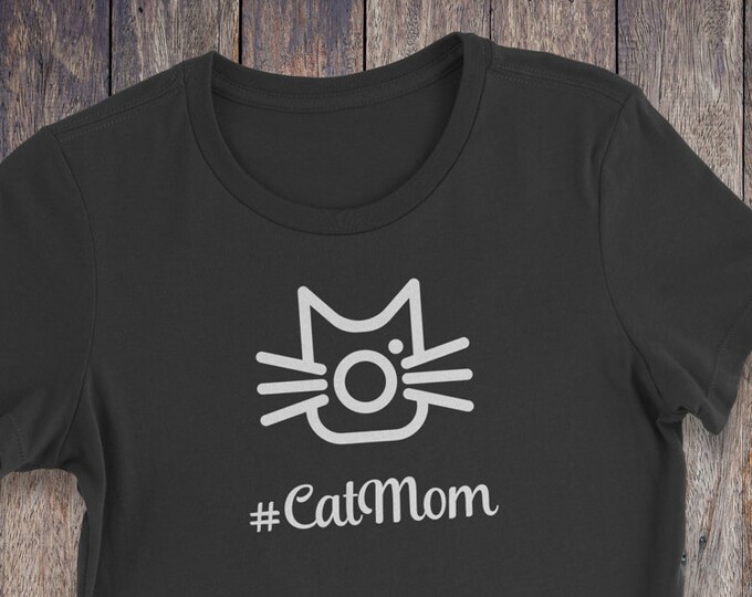 Women's Cat Mom T Shirt - Cat T-Shirt - Instagram T-shirts - Cat Lover Shirt - Pet Lover Clothing - Cat Shirt - Cat Mom - Instagram Cat Mom