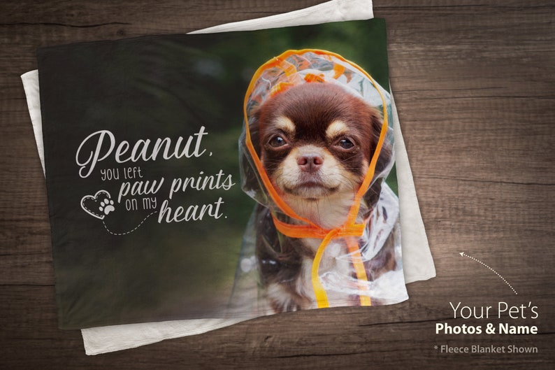 Pet Loss Gifts Pet Memorial Blanket Custom Photo Blanket