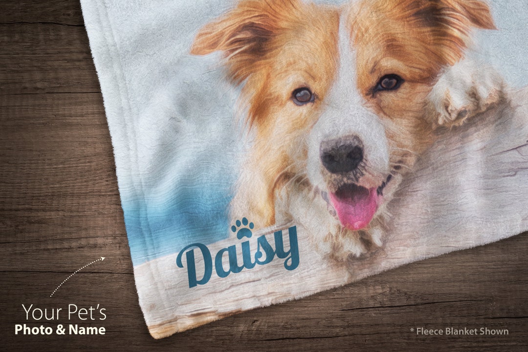 Dog Memorial Blanket, Dog Loss Gift, Custom Pet Photo Blanket, Dog Memorial Gift, Pet Memorial