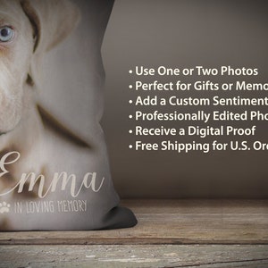 Pet Loss Pillow, Dog Remembrance, Pet Memorial Gift, Custom Pet Pillow image 3