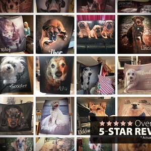 Custom Dog Blanket Pet Photo Blanket Custom Photo Blanket Mother's Day Gift Pet Loss Gift Idea Pet Remembrance Gift image 9