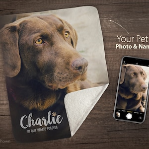 Custom Dog Blanket - Photo Blanket - Personalized Gift - Mother&#39;s Day Gift - Pet Loss Gift Idea - Pet Photo Blanket - Pet Loss Gift