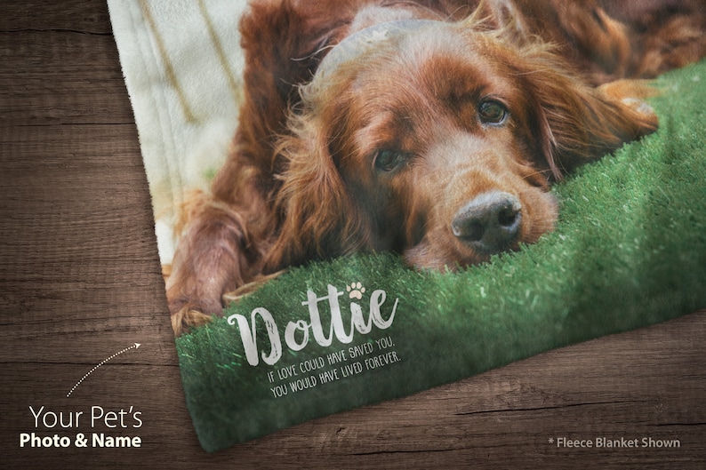 Pet Memorial Blanket Dog Loss Gift Custom Pet Photo ...