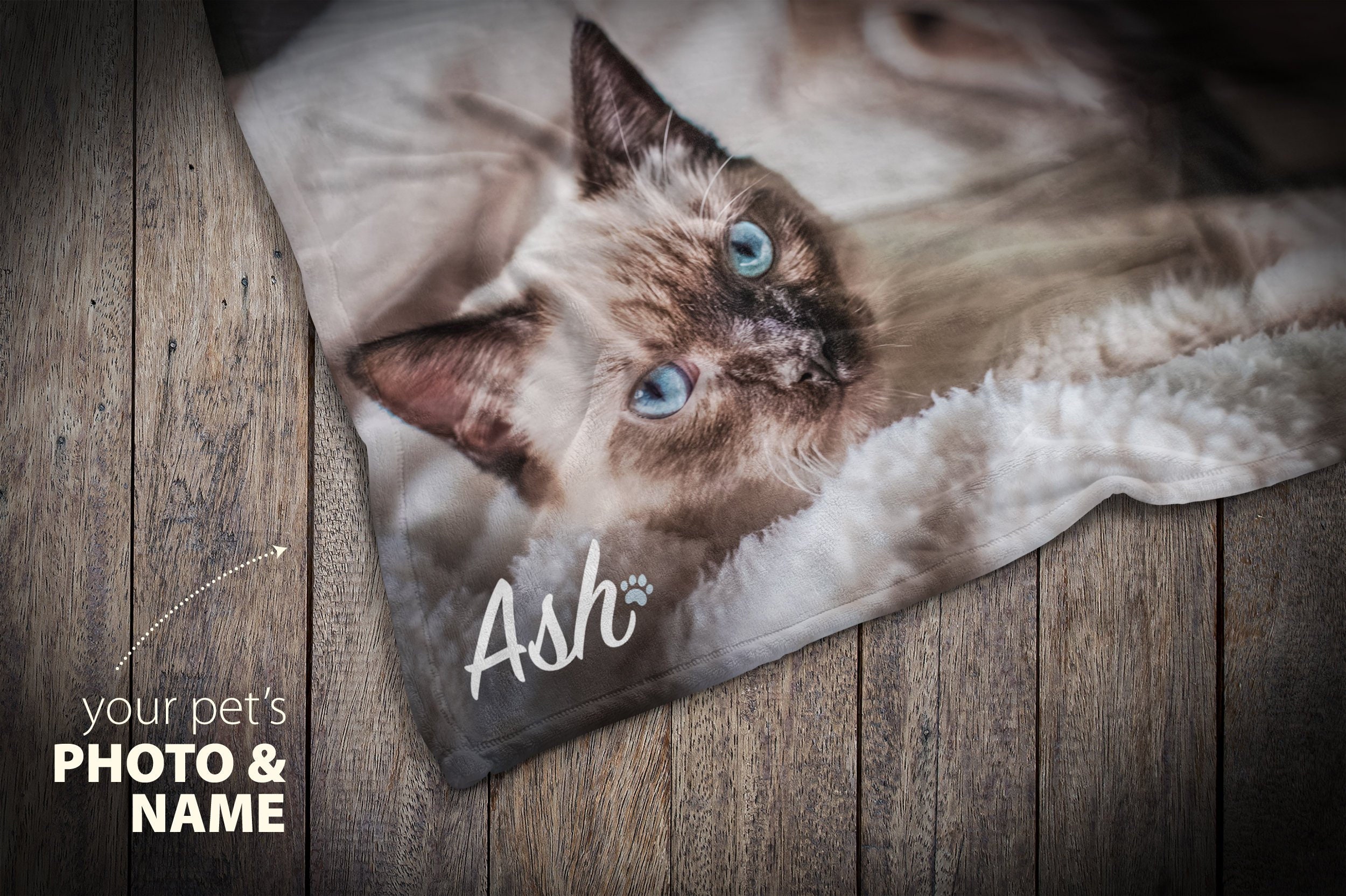 Custom Pet Memorial Blanket Cat Sympathy Gift Cat Photo Etsy
