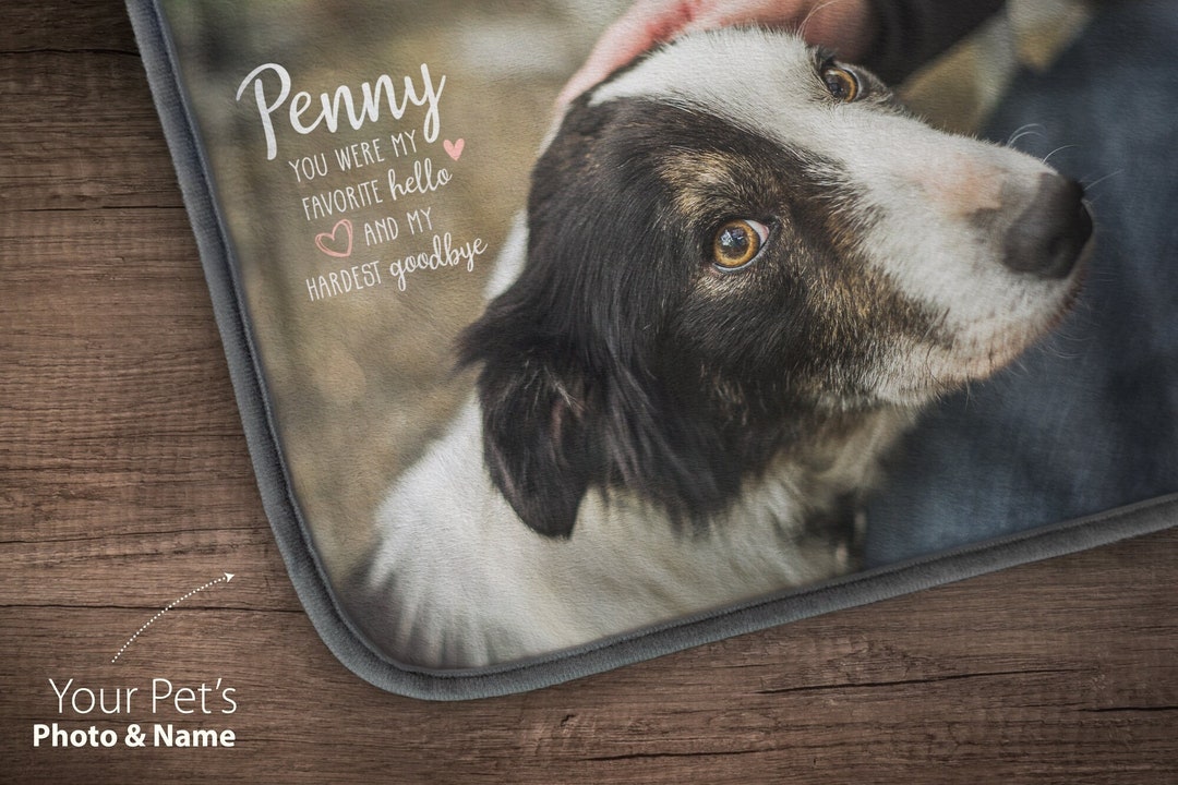 Pet Memorial Blanket, Custom Dog Blanket, Pet Loss Gift, Custom Photo